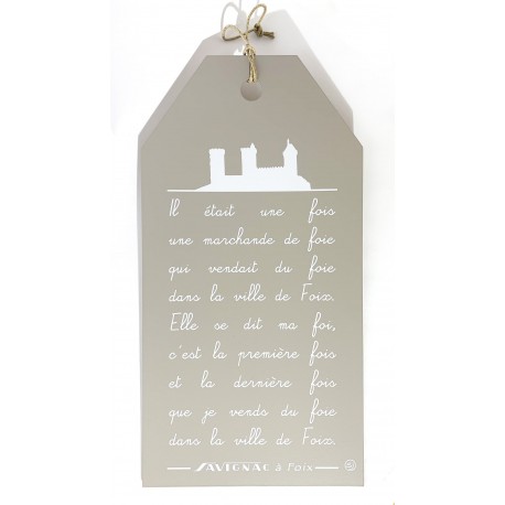 plaque "il était une fois.." gris