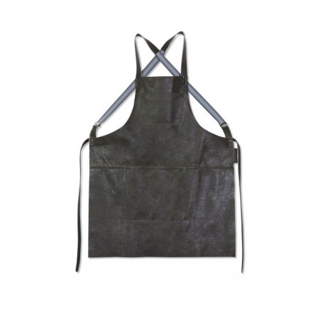 TABLIER BARBECUE CUIR GRIS