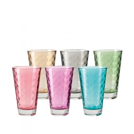 6 verres colorés Optic pastel