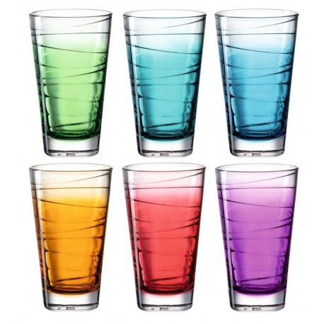 6 verres à eau colorés Vario